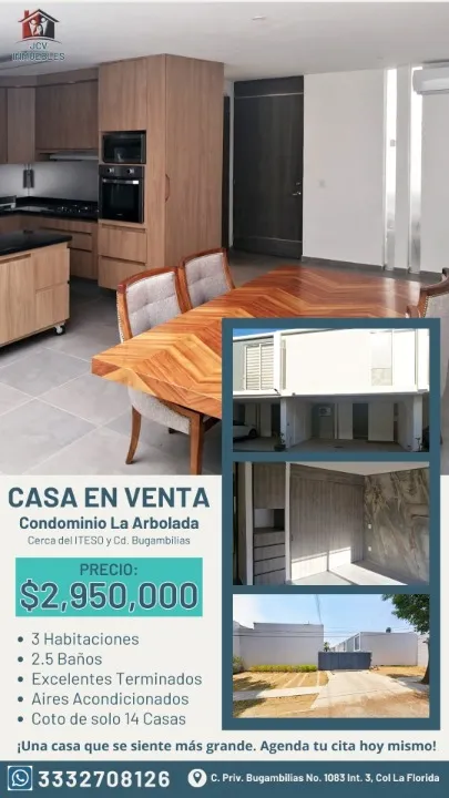 Casa en venta en Calle Privada Bugambilias, La Florida, Zapopan
