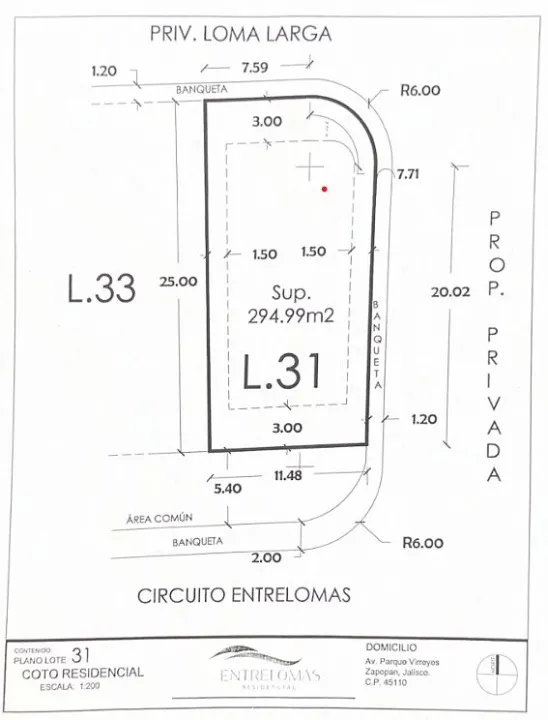 Foto 4 de Terreno en venta en Av. Parque Virreyes, Condominio Entre Lomas, Zapopan