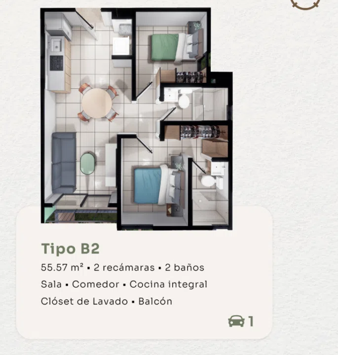 Foto 6 de Departamento nuevo en venta en el desarrollo cinco valles en Zapopan