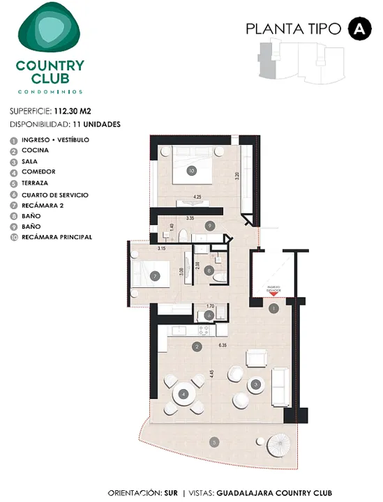 Foto 3 de Departamentos en venta con vista al country club