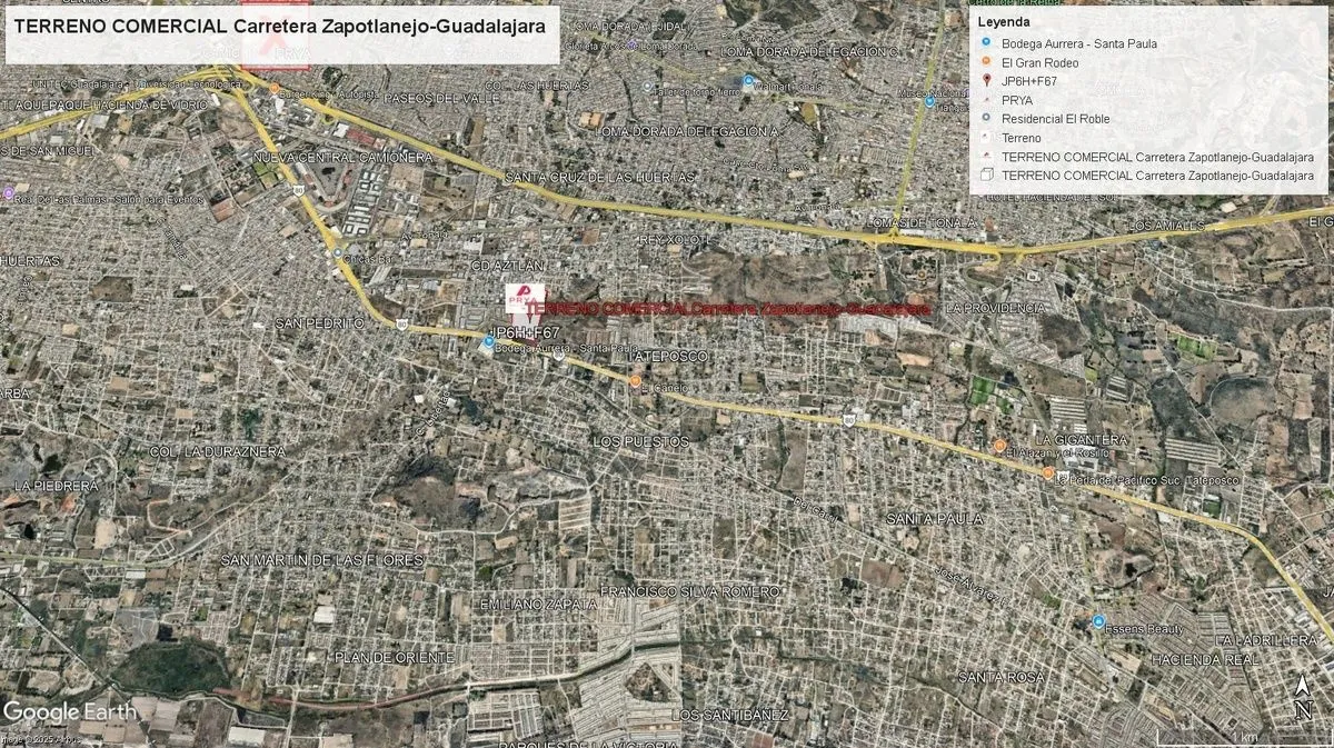 Foto 3 de Terreno Comercial en Venta en Tateposco, Tlaquepaque | 47,500 m² con 175 m
