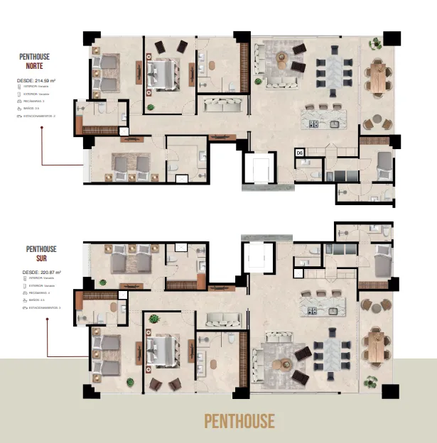 Foto 2 de Penthouse en venta en torre de lujo cerca de andares