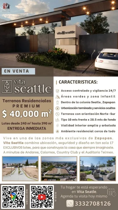 Terreno en venta en Bandera Nacional, Seattle, Zapopan