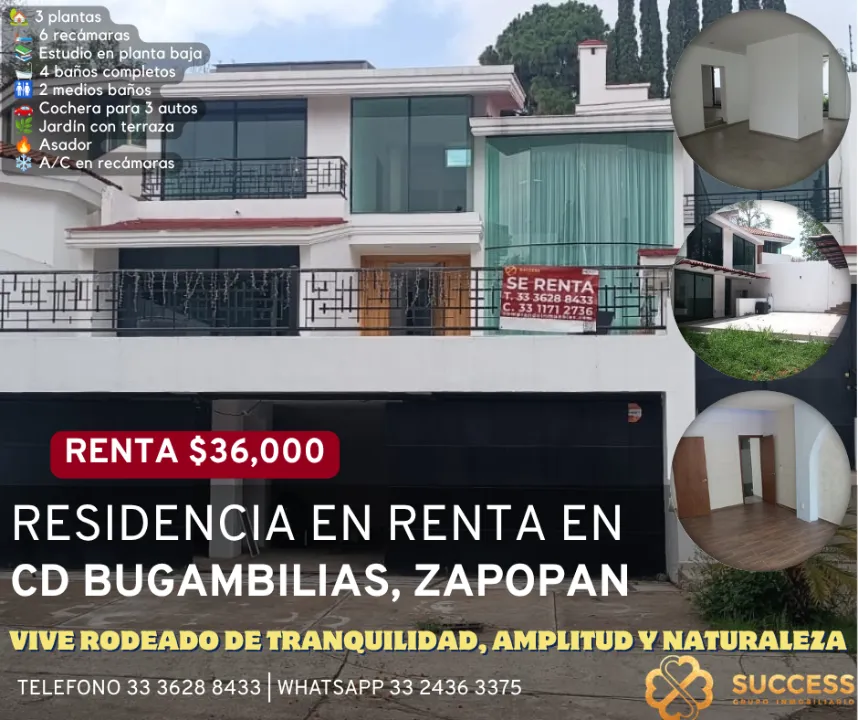 Casa en renta en Ciudad Bugambilias, Bugambilias, Zapopan