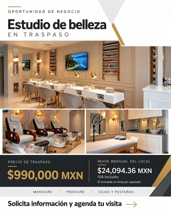 Estudio de Belleza en Traspaso