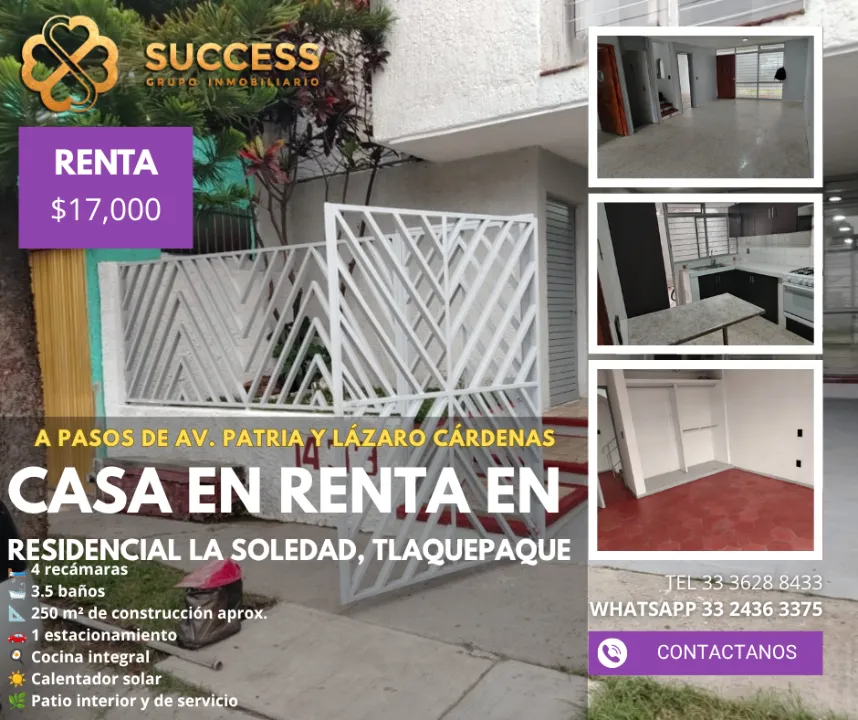 Casa en renta en RESIDENCIAL LA SOLEDAD, Residencial La Soledad, San Pedro Tlaquepaque