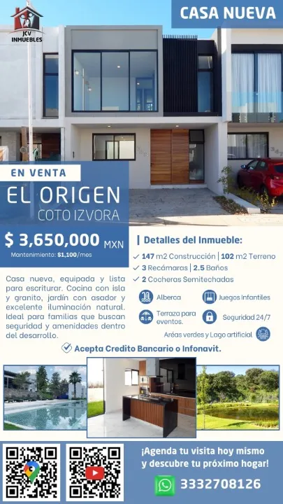Casa en venta en Boulevard Paseo del Origen, El Origen Coto Izvora, Tlajomulco de Zúñiga