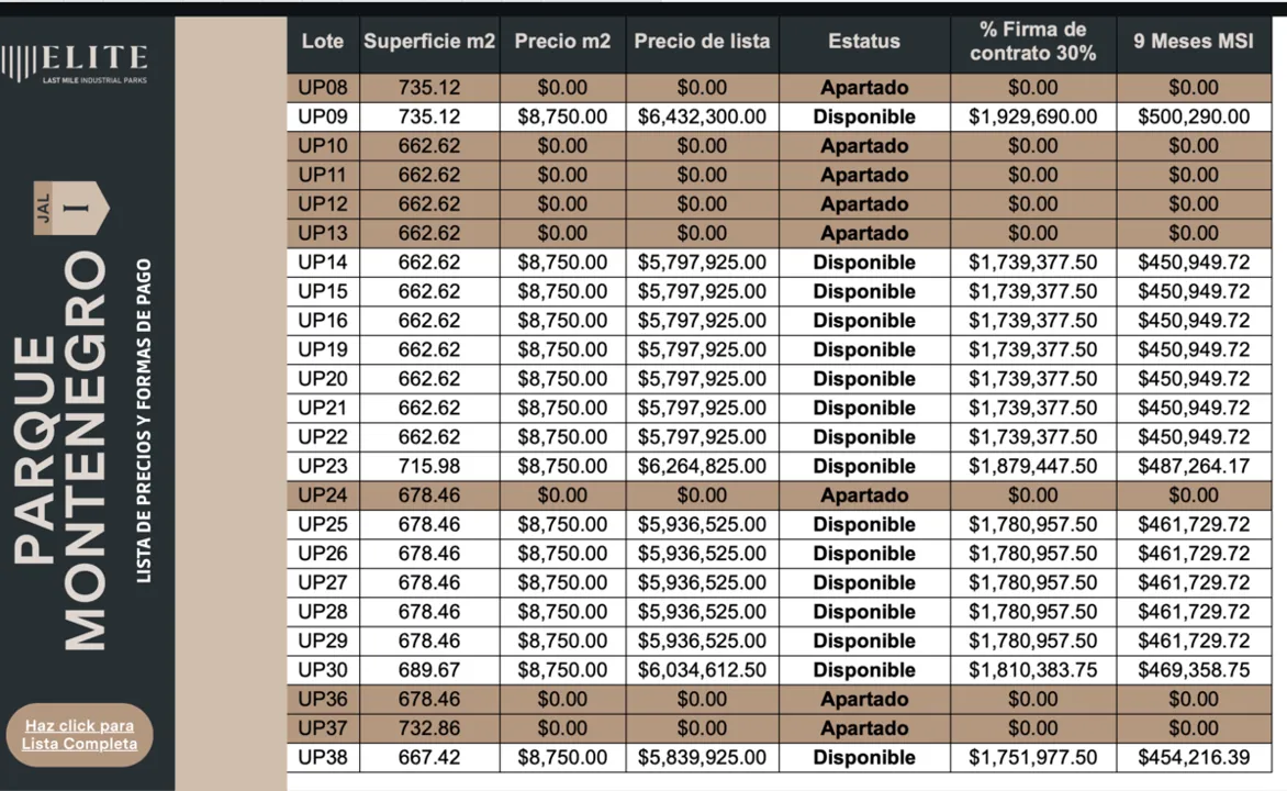 Foto 6 de VENTA DE LOTES Y BODEGAS en Parque Industrial  JALISCO $8750/ m2