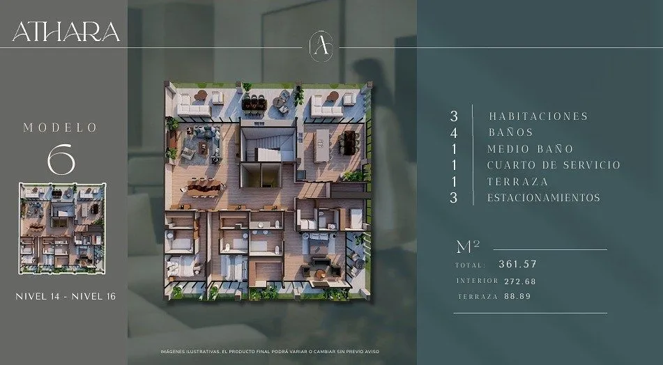 Departamentos en Preventa, Athara - Modelo 6, Country Club, Guadalajara, Jal.