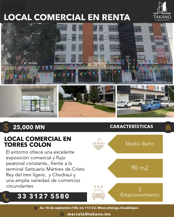 Foto 2 de Local Comercial en renta en Avenida Cristobal Colon, Nueva España, Guadalajara