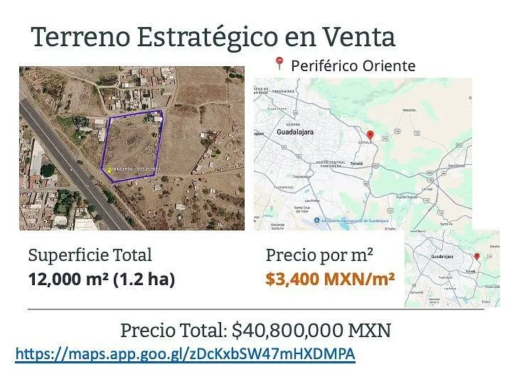 TERRENO VENTA I  PERIFÉRICO ORIENTE TONALÁ