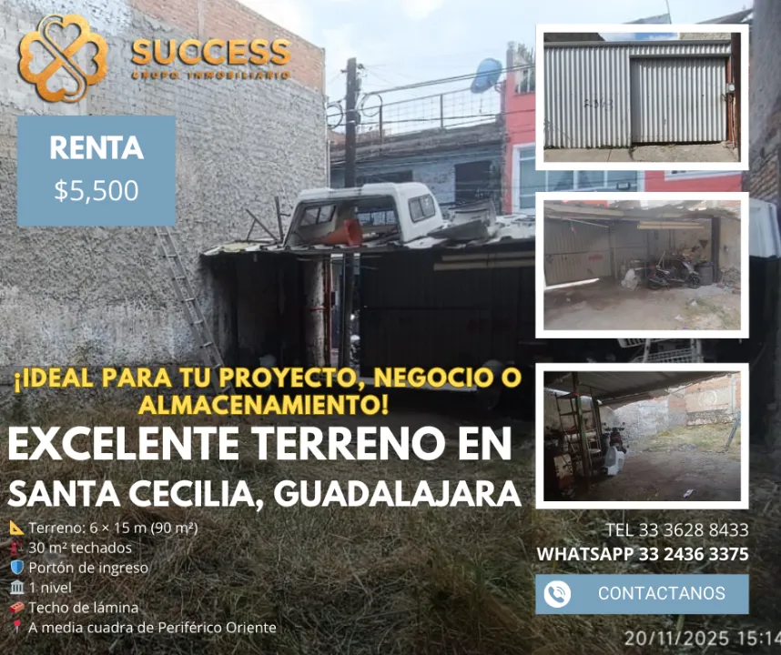 Terreno en renta en SANTA CECILIA, Santa Cecilia, Guadalajara