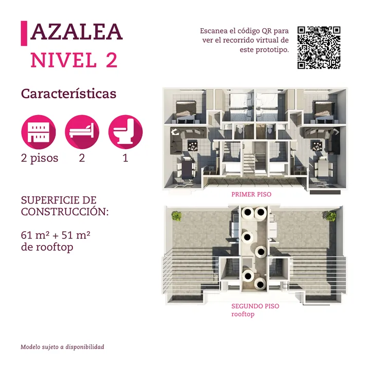 Foto 3 de Departamento Azalea Nivel 2 con rooftop en Parques Tesistán, Zapopan