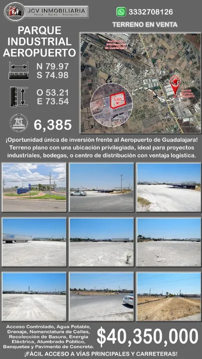 terreno industrial en venta en Parque Industrial Aeropuerto