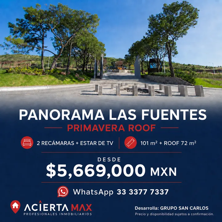 Departamento Primavera Roof con estar de TV en Panorama Las Fuentes