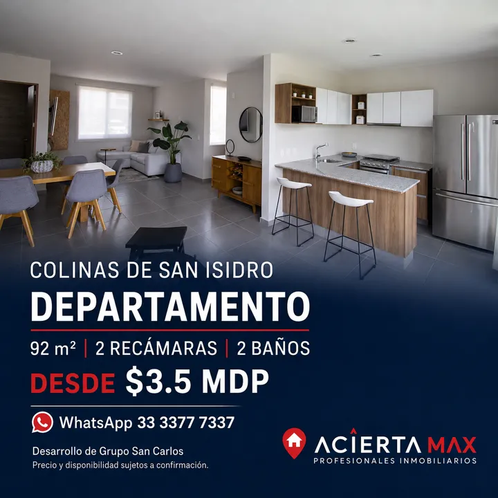 Foto 2 de Departamento de 92 m² en Colinas de San Isidro, Zapopan