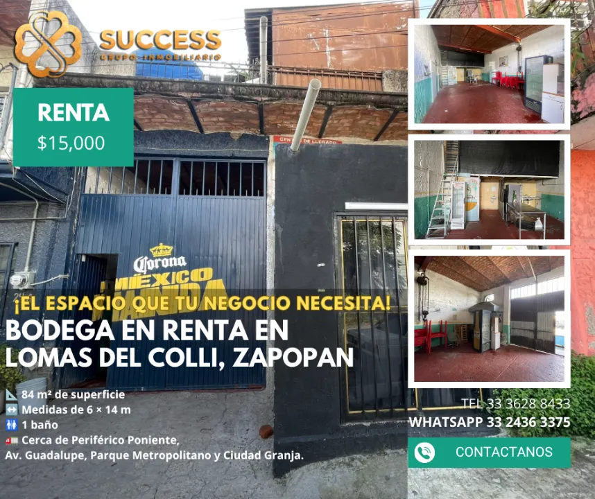 Bodega Comercial en renta en LOMAS DEL COLLI, Lomas del Colli, Zapopan
