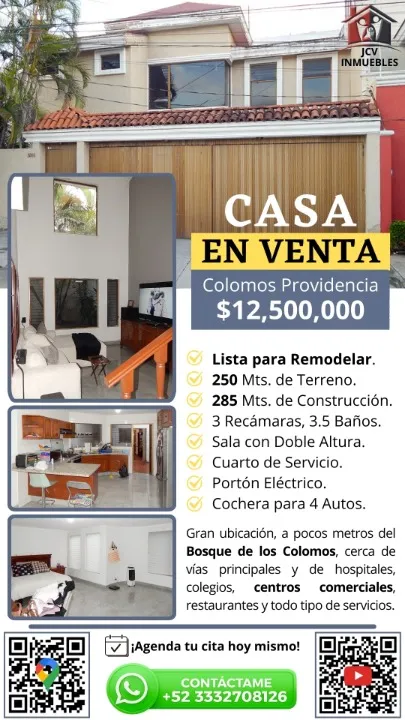 Casa en venta en Calle Corrientes, Colomos Providencia, Guadalajara