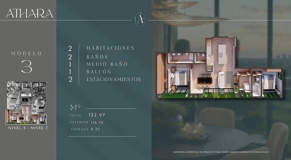 Departamentos en Preventa, Athara - Modelo 3, Country Club, Guadalajara, Jal.