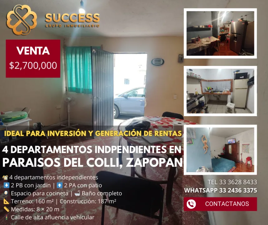 Departamento/Apartamento en venta en PARAISOS DEL COLLI, Paraísos del Colli, Zapopan